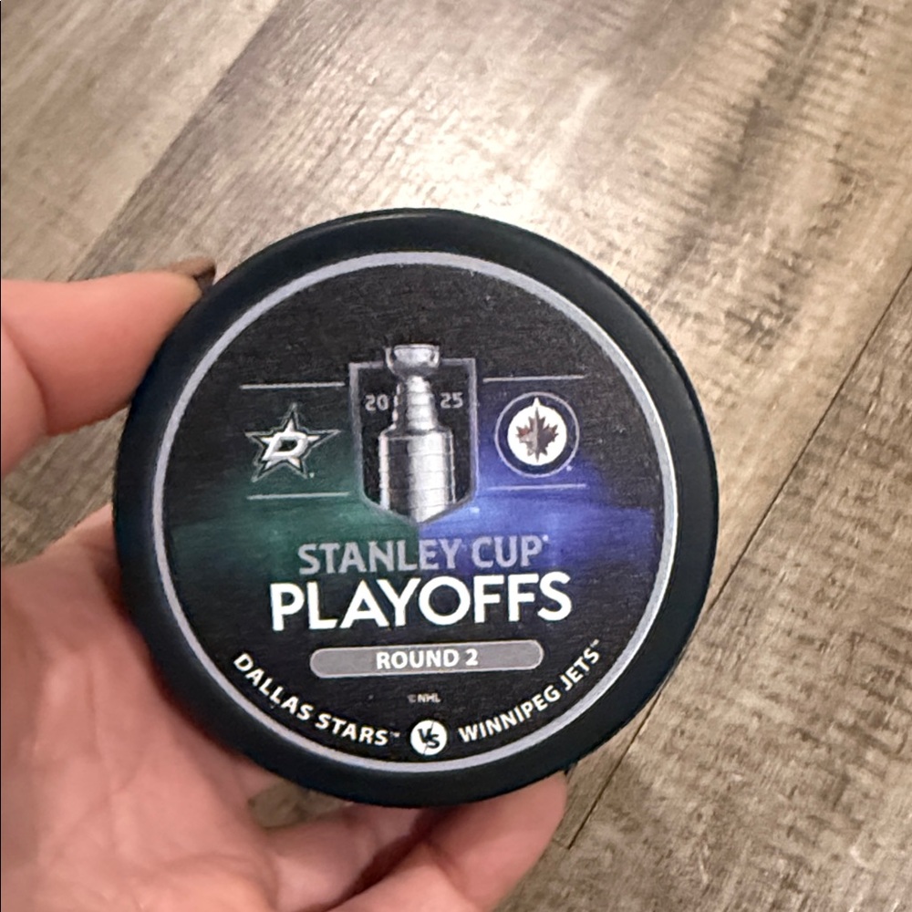 2025 Round 2 Stanley Cup Playoffs Dallas Stars vs Winnipeg Jets Hockey Puck